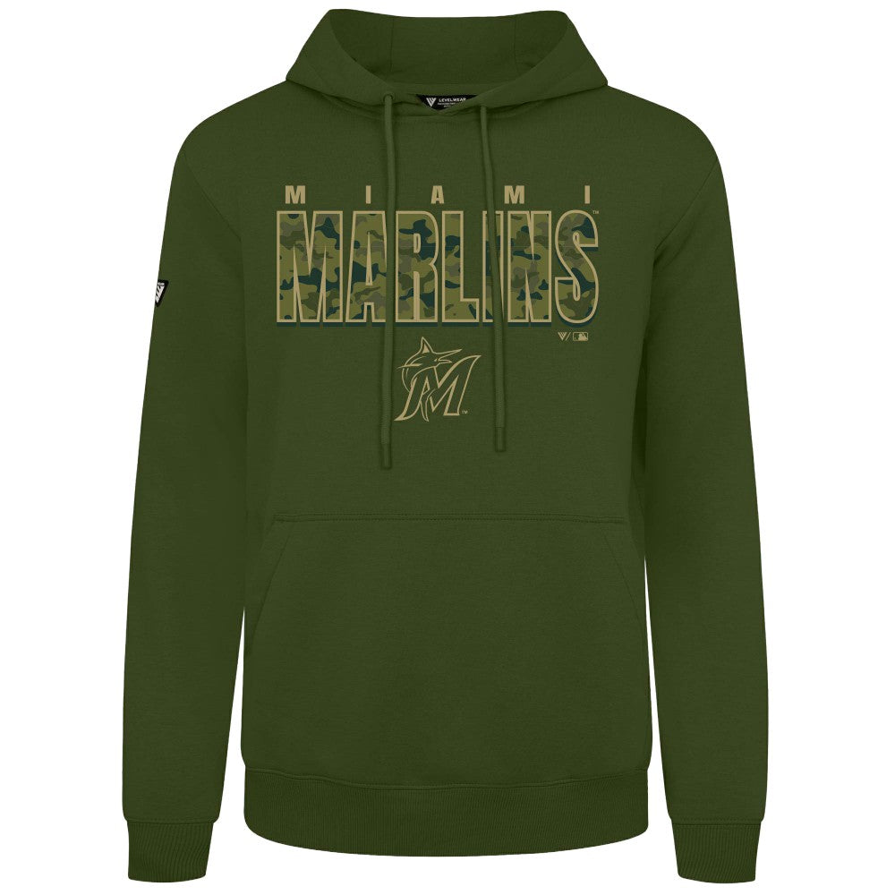 Miami Marlins Levelwear Podium Protect Pullover Hoodie - Green - MLB Lifestyle