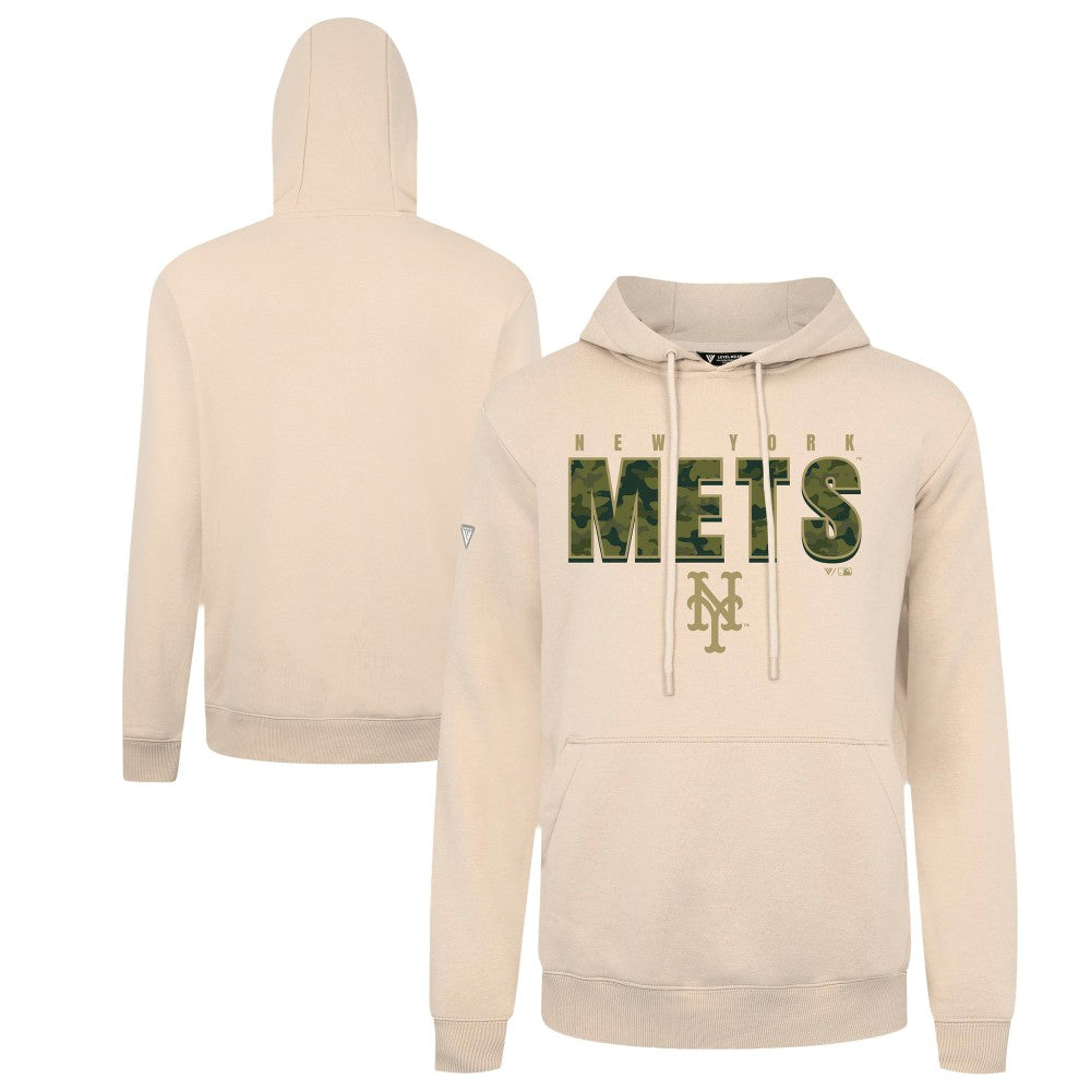 New York Mets Levelwear Podium Protect Pullover Hoodie - Khaki - MLB on Sale