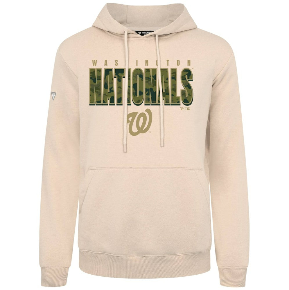 Washington Nationals Levelwear Podium Protect Pullover Hoodie - Khaki - MLB Lifestyle