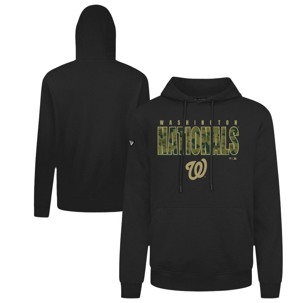 Washington Nationals Levelwear Podium Protect Pullover Hoodie - Black - MLB Discount