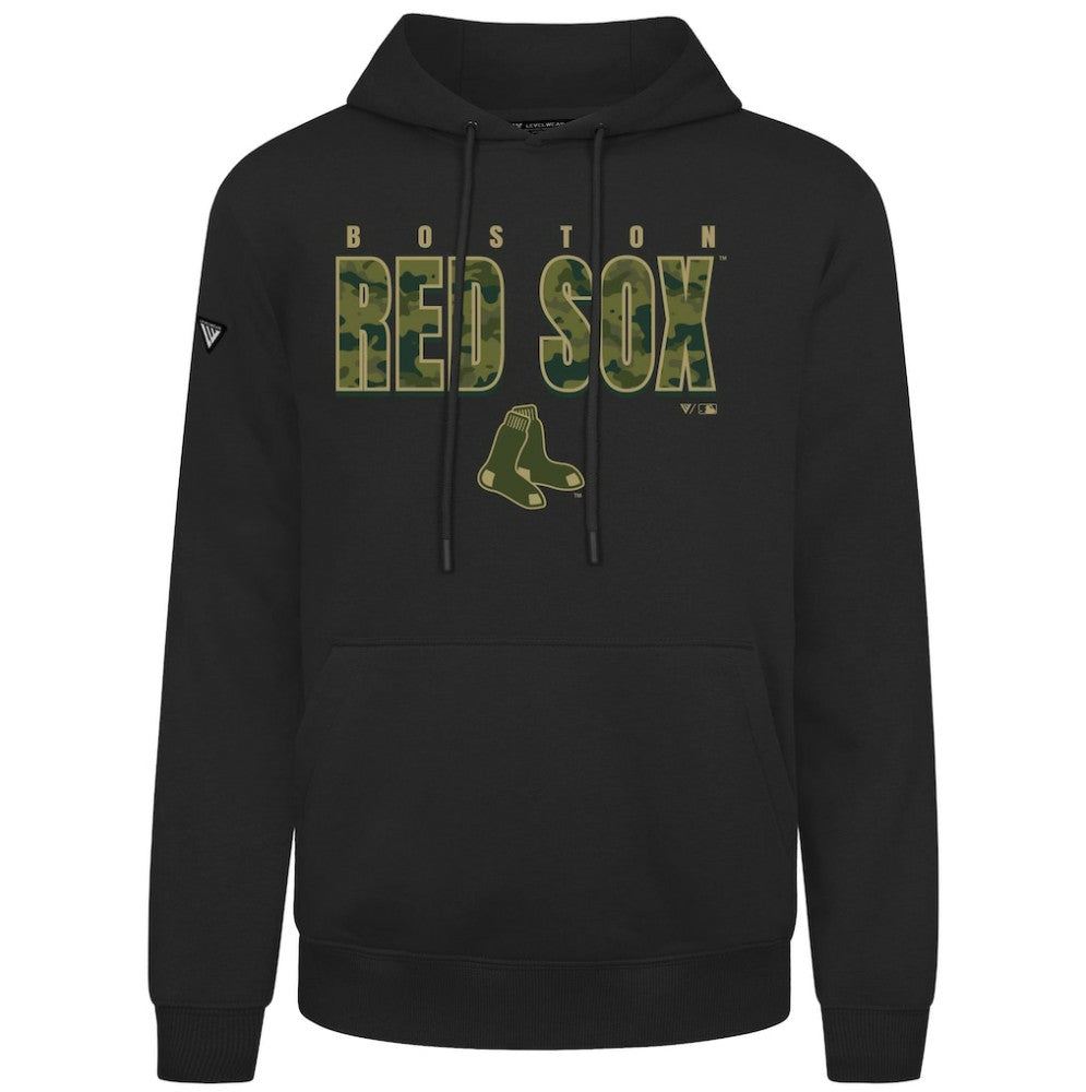 Boston Red Sox Levelwear Podium Protect Pullover Hoodie - Black - MLB Discount