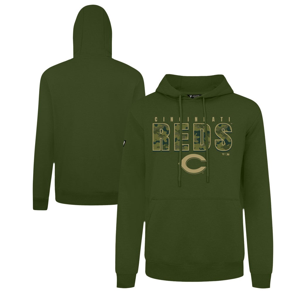 Cincinnati Reds Levelwear Podium Protect Pullover Hoodie - Green - MLB Lifestyle