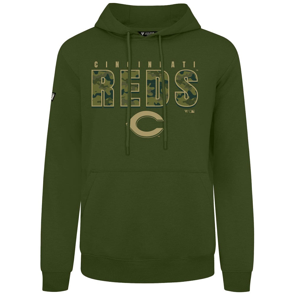 Cincinnati Reds Levelwear Podium Protect Pullover Hoodie - Green - MLB Lifestyle