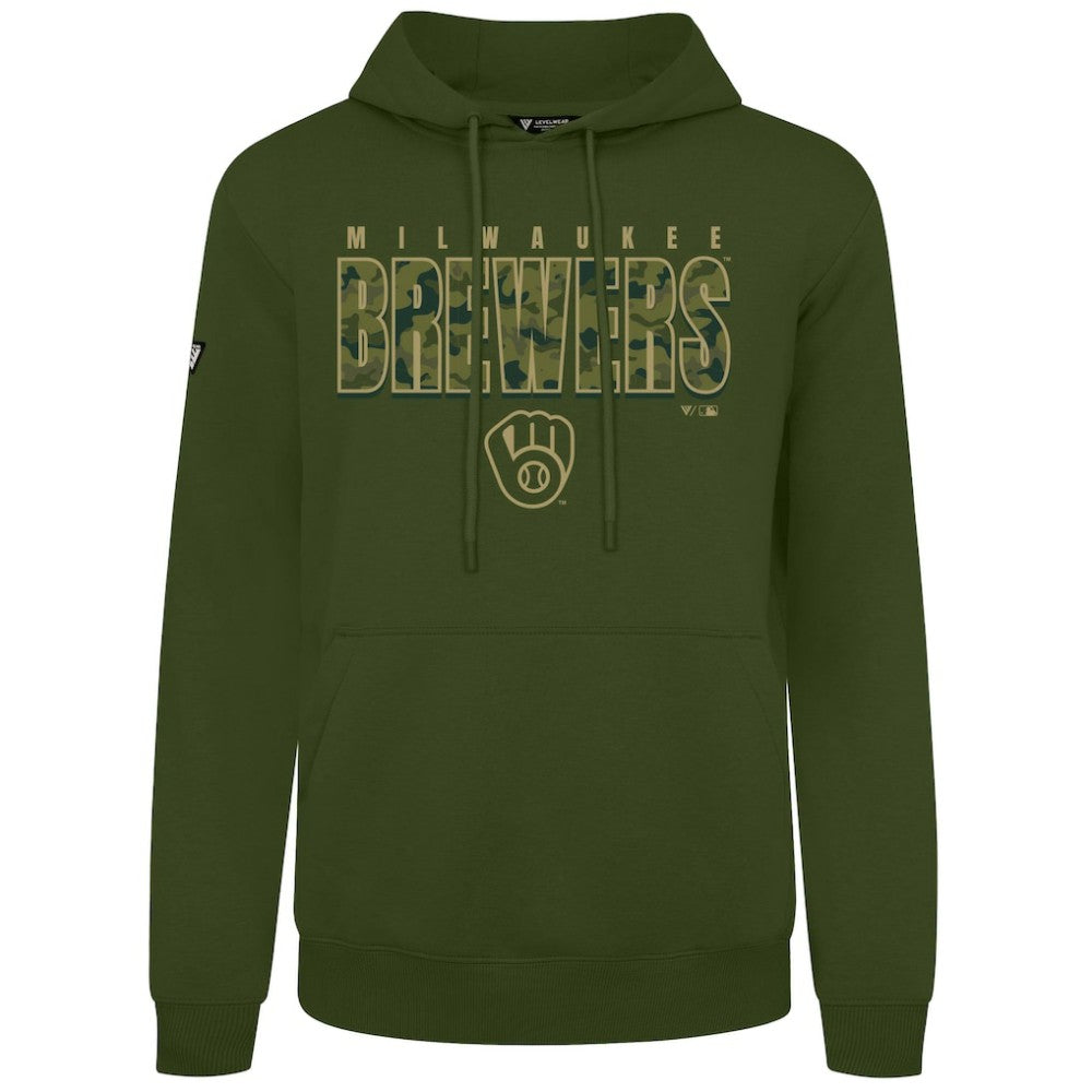 Milwaukee Brewers Levelwear Podium Protect Pullover Hoodie - Green - MLB Discount
