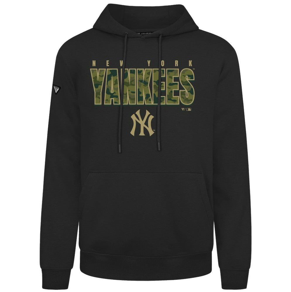 New York Yankees Levelwear Podium Protect Pullover Hoodie - Black - MLB Sale