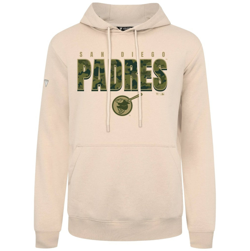 San Diego Padres Levelwear Podium Protect Pullover Hoodie - Khaki - MLB Sale