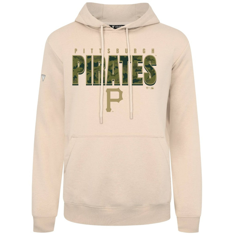 Pittsburgh Pirates Levelwear Podium Protect Pullover Hoodie - Khaki - MLB Lifestyle