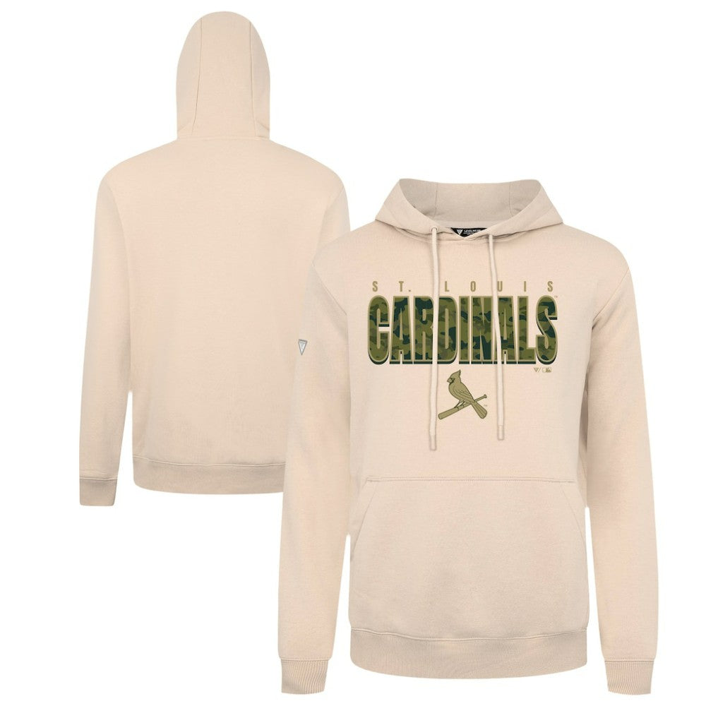 St. Louis Cardinals Levelwear Podium Protect Pullover Hoodie - Khaki - MLB Discount