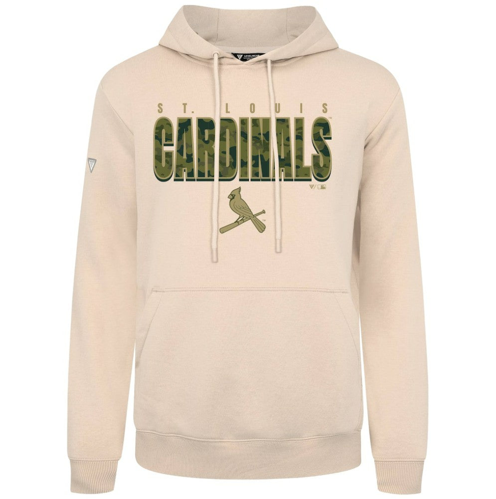 St. Louis Cardinals Levelwear Podium Protect Pullover Hoodie - Khaki - MLB Discount