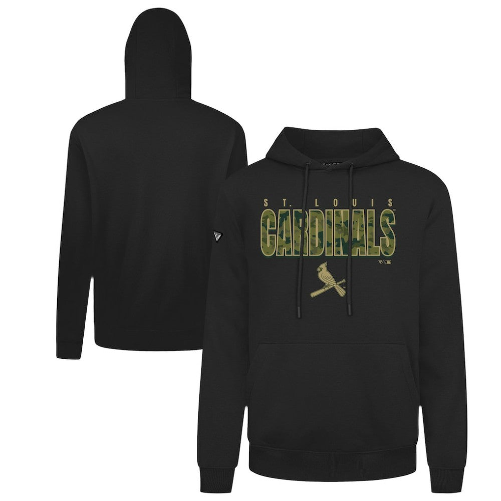 St. Louis Cardinals Levelwear Podium Protect Pullover Hoodie - Black - MLB Lifestyle