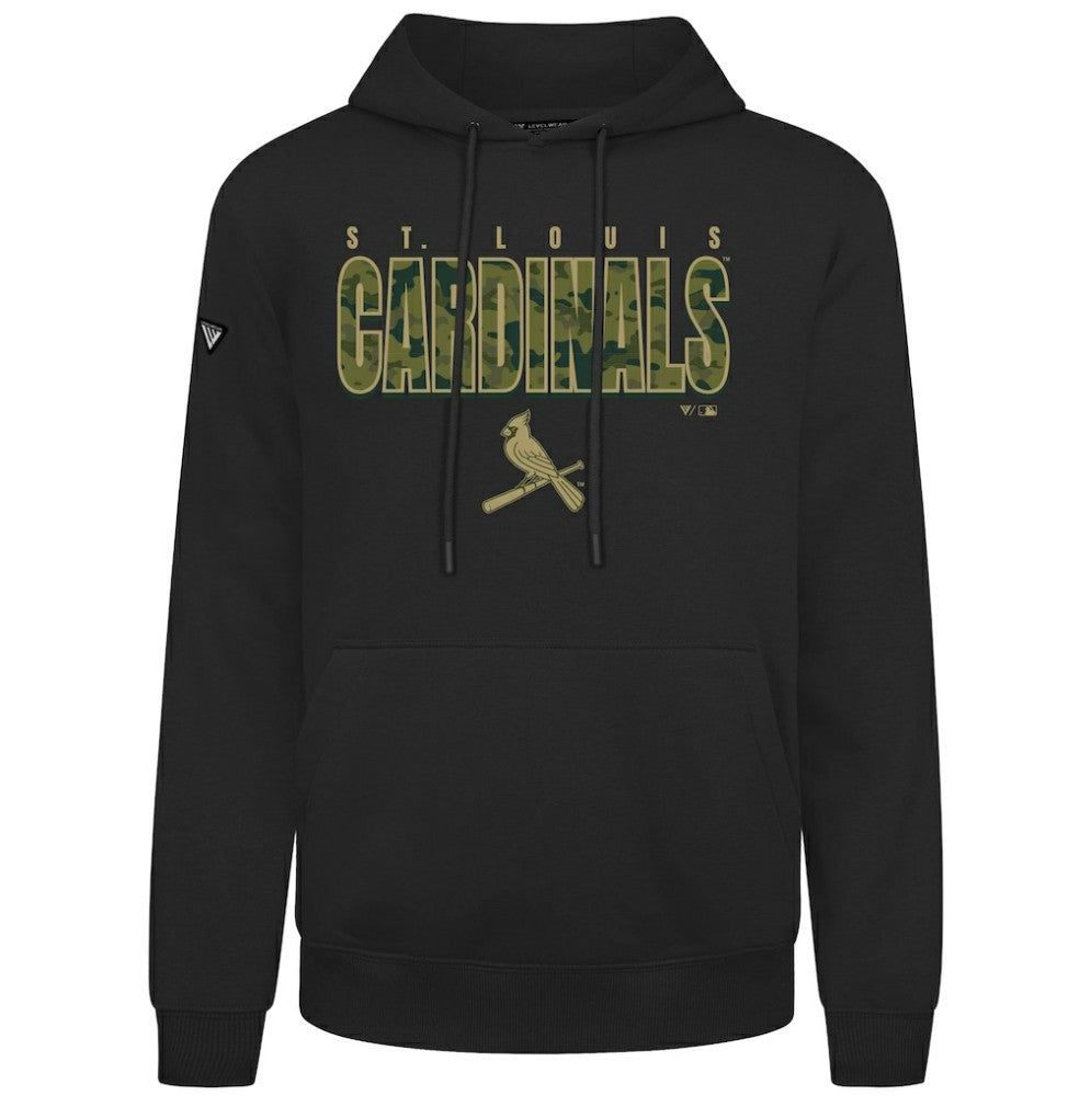 St. Louis Cardinals Levelwear Podium Protect Pullover Hoodie - Black - MLB Lifestyle