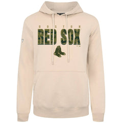 Boston Red Sox Levelwear Podium Protect Pullover Hoodie - Khaki - MLB Lifestyle
