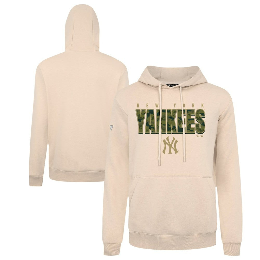New York Yankees Levelwear Podium Protect Pullover Hoodie - Khaki - MLB Discount