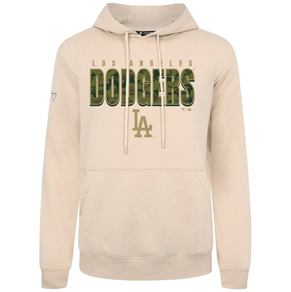 Los Angeles Dodgers Levelwear Podium Protect Pullover Hoodie - Khaki - MLB Sale