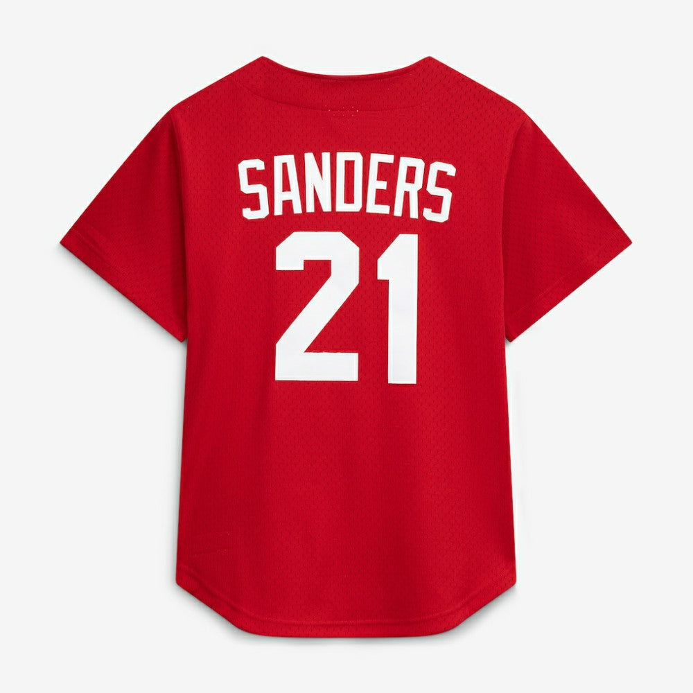 Deion Sanders Cincinnati Reds Mitchell & Ness Cooperstown Mesh Batting Practice Button-Up Jersey - Red - Mitchell & Ness on Sale