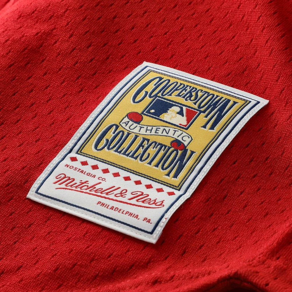 Deion Sanders Cincinnati Reds Mitchell & Ness Cooperstown Mesh Batting Practice Button-Up Jersey - Red - Mitchell & Ness on Sale