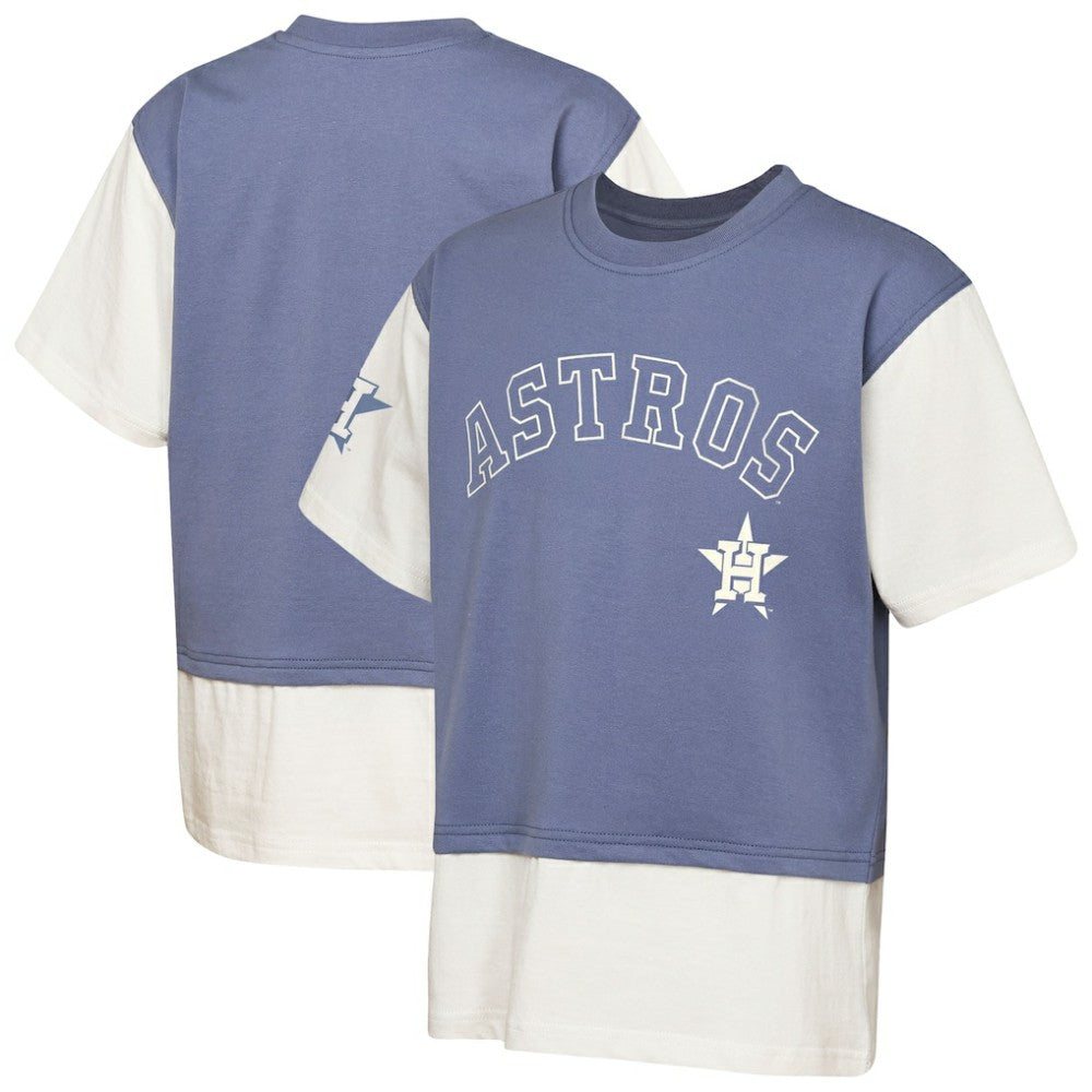 Houston Astros Outerstuff Youth Ultimate Pastels Premium Double Run T-Shirt - Navy/Cream - MLB Online