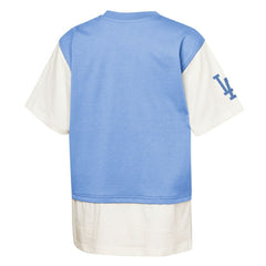 Los Angeles Dodgers Outerstuff Youth Ultimate Pastels Premium Double Run T-Shirt - Royal/Cream - MLB on Sale