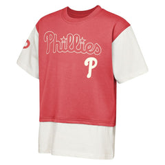 Philadelphia Phillies Outerstuff Youth Ultimate Pastels Premium Double Run T-Shirt - Red/Cream - MLB Online