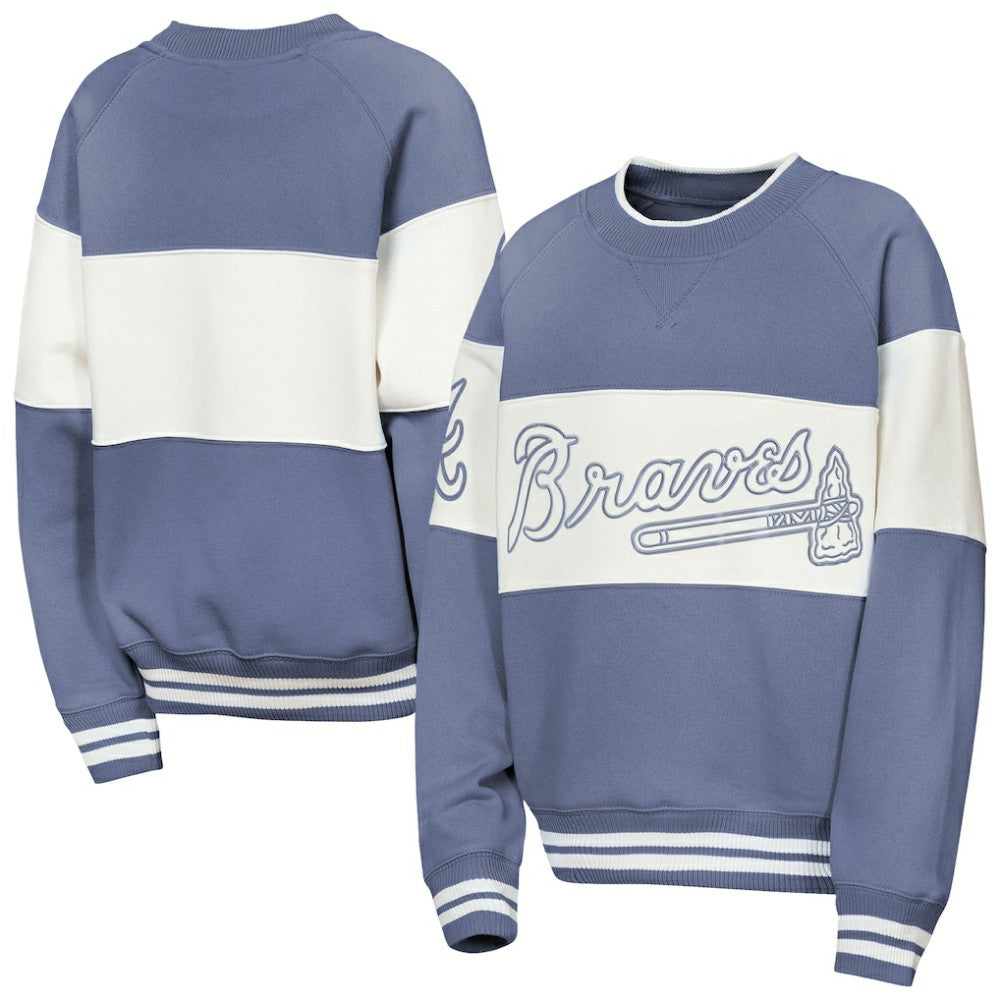 Atlanta Braves Outerstuff Youth Ultimate Pastels On Base Sweatshirt - Blue - MLB Sale