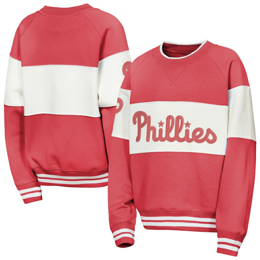 Philadelphia Phillies Outerstuff Youth Ultimate Pastels On Base Sweatshirt - Red - MLB Online