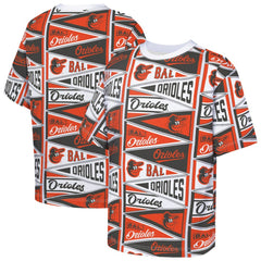 Baltimore Orioles Outerstuff Youth All-Over Pennant T-Shirt - Orange - MLB Lifestyle