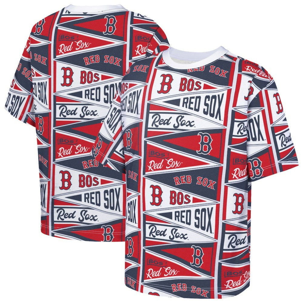 Boston Red Sox Outerstuff Youth All-Over Pennant T-Shirt - Red - MLB Sale