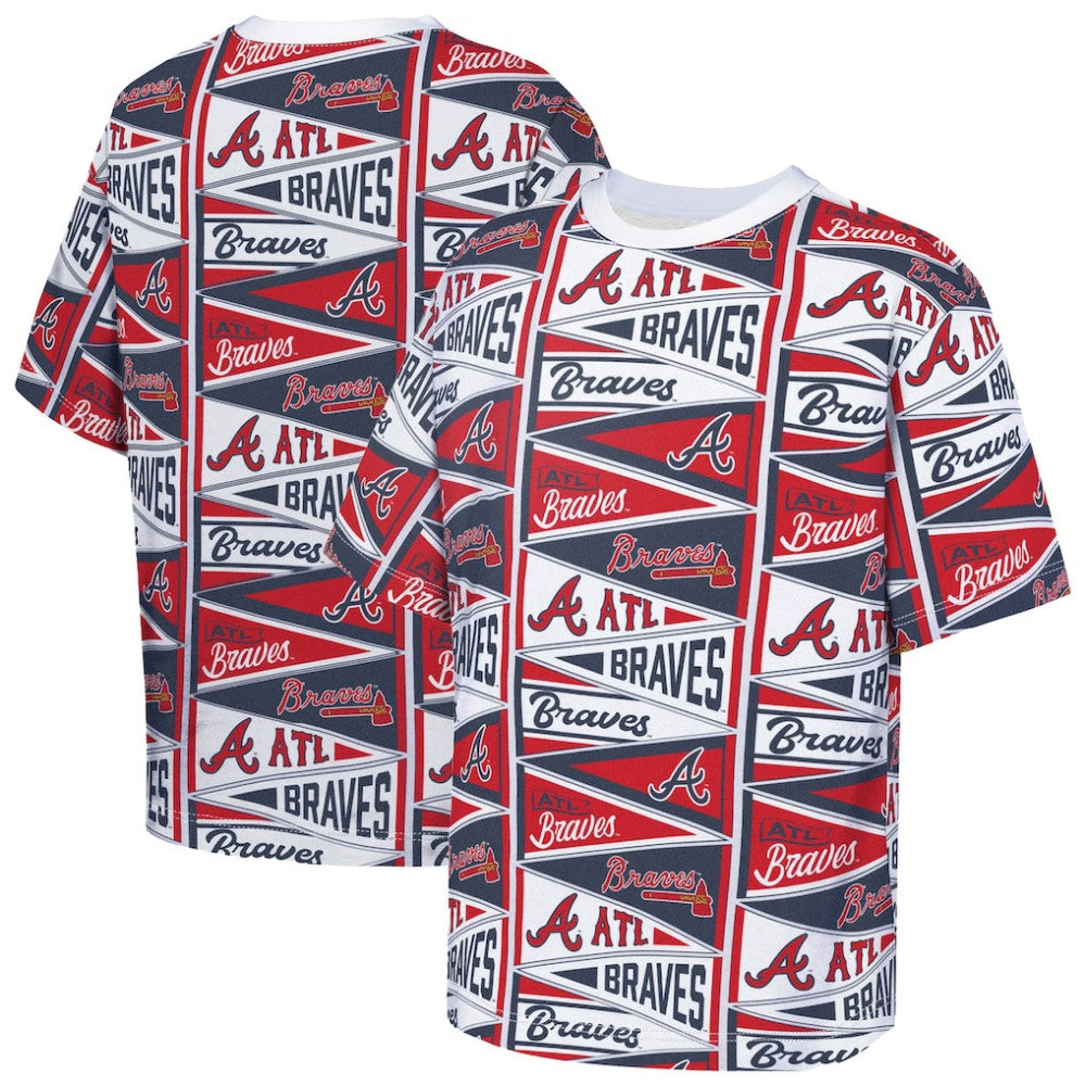 Atlanta Braves Outerstuff Youth All-Over Pennant T-Shirt - Red - MLB Online