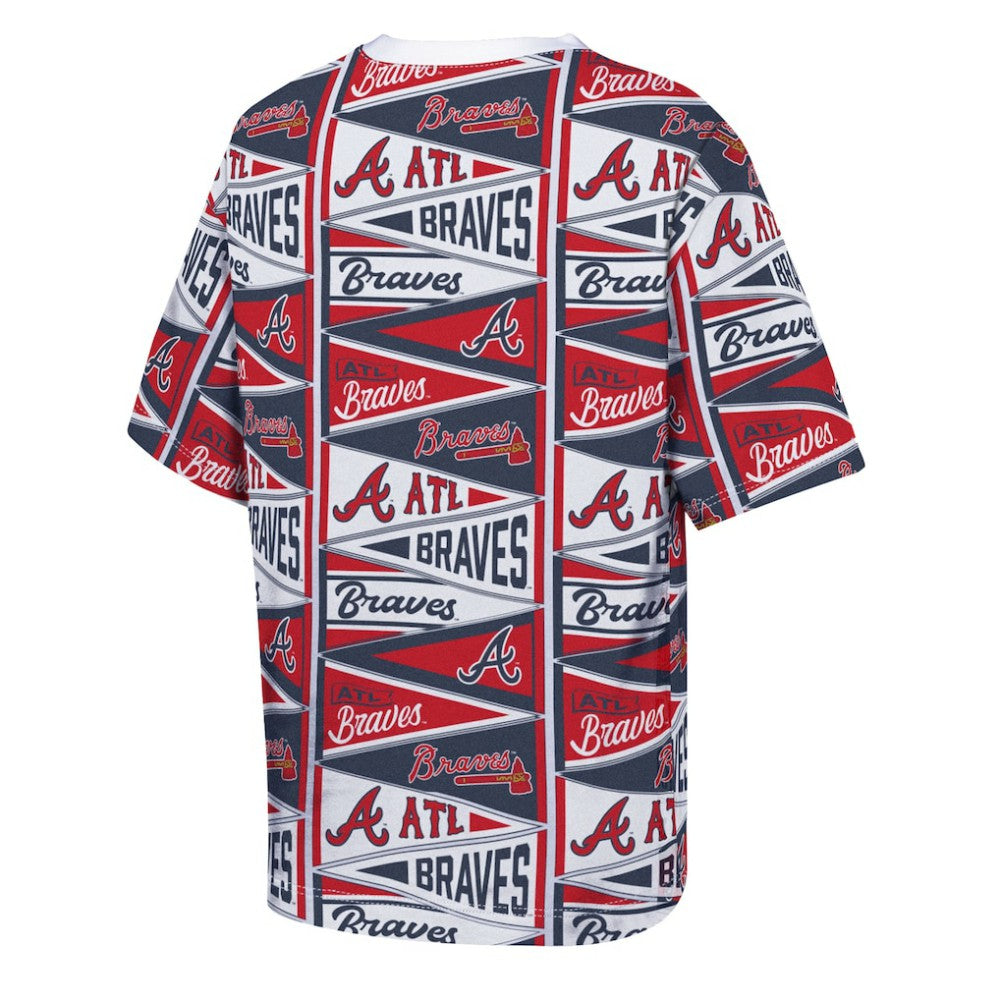 Atlanta Braves Outerstuff Youth All-Over Pennant T-Shirt - Red - MLB Online