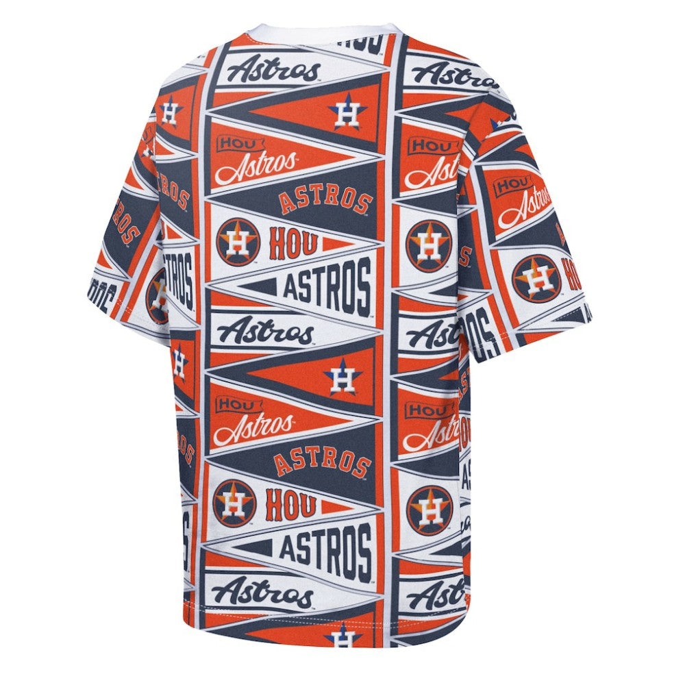 Houston Astros Outerstuff Youth All-Over Pennant T-Shirt - Orange - MLB Lifestyle