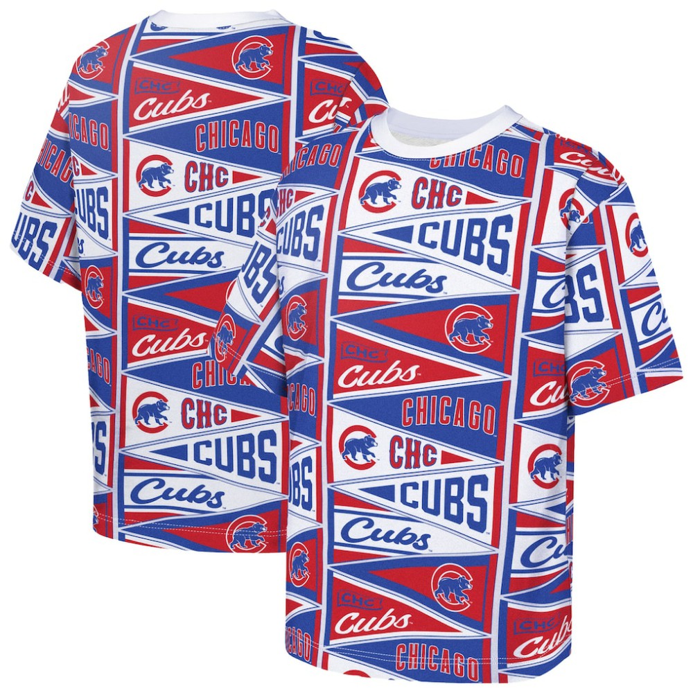 Chicago Cubs Outerstuff Youth All-Over Pennant T-Shirt - Red - MLB on Sale