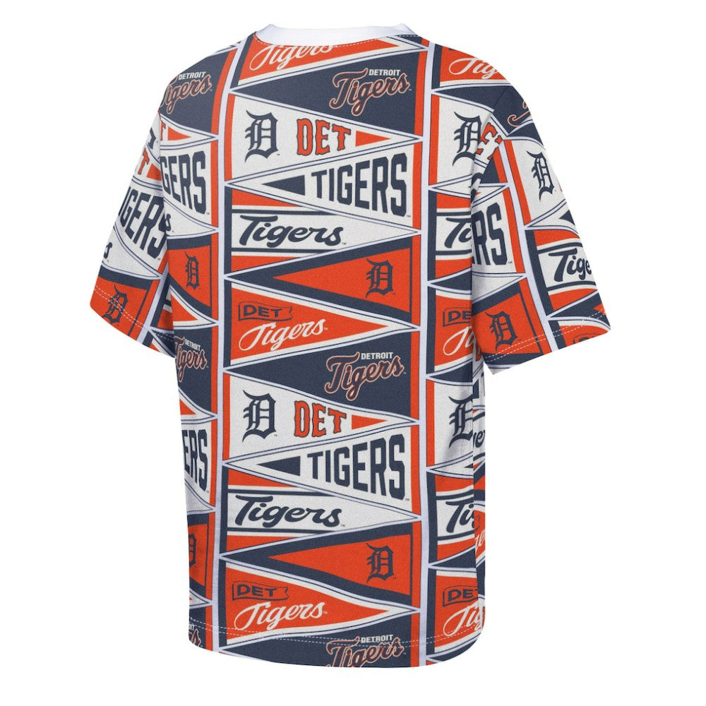 Detroit Tigers Outerstuff Youth All-Over Pennant T-Shirt - Orange - MLB Discount