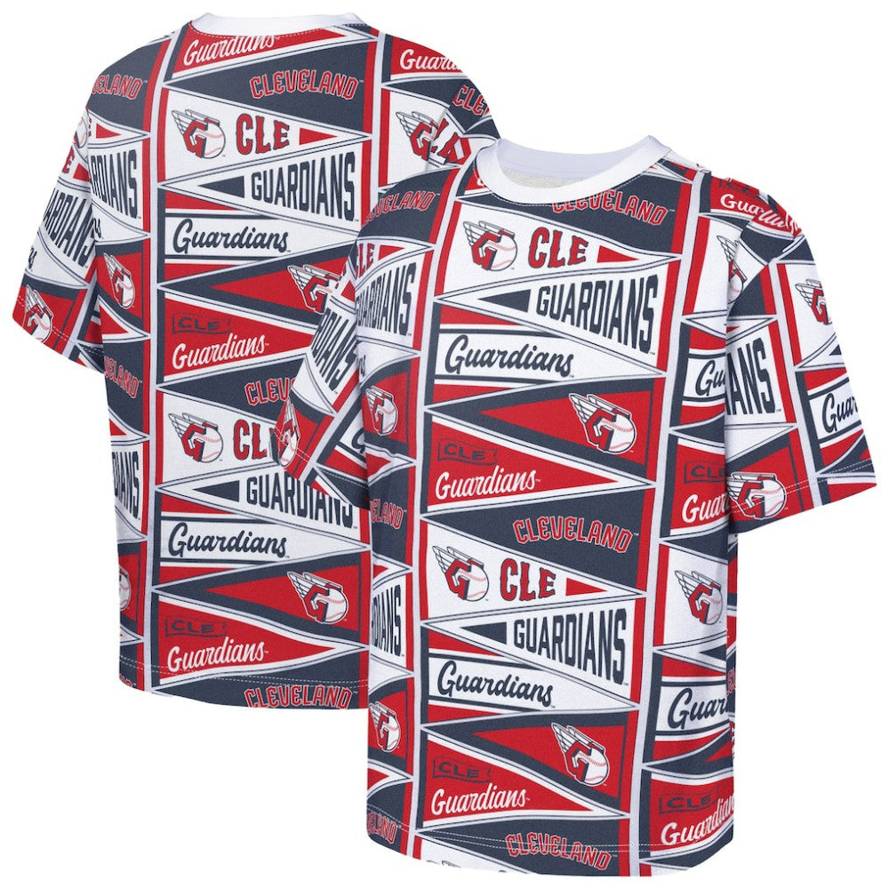 Cleveland Guardians Outerstuff Youth All-Over Pennant T-Shirt - Red - MLB Lifestyle