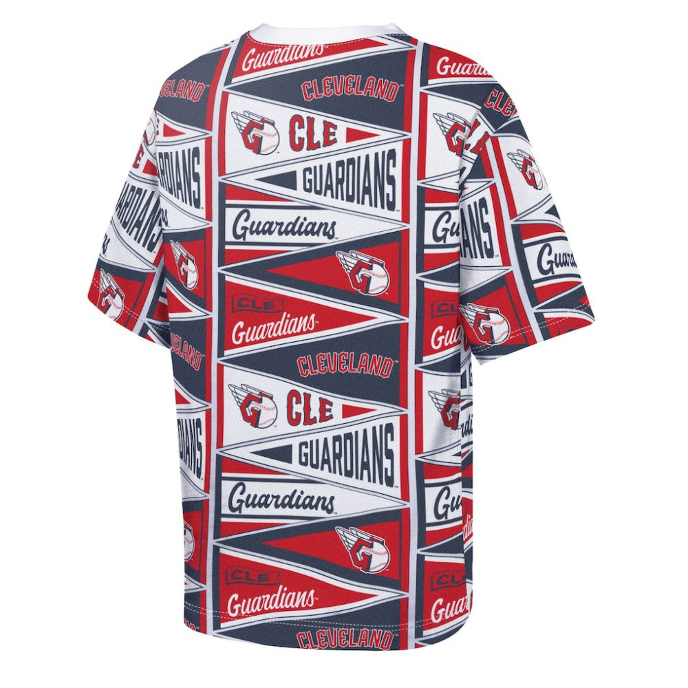 Cleveland Guardians Outerstuff Youth All-Over Pennant T-Shirt - Red - MLB Lifestyle