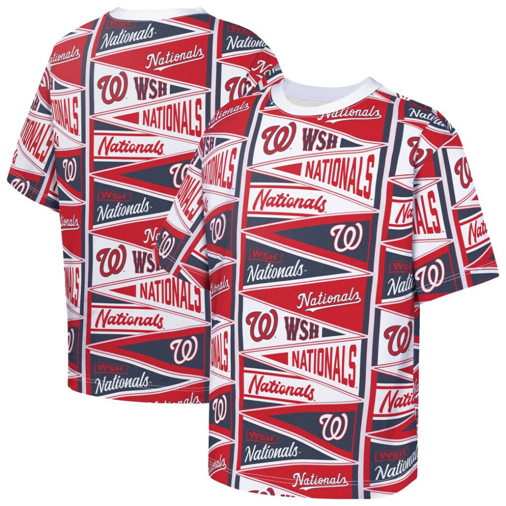 Washington Nationals Outerstuff Youth All-Over Pennant T-Shirt - Red - MLB Online