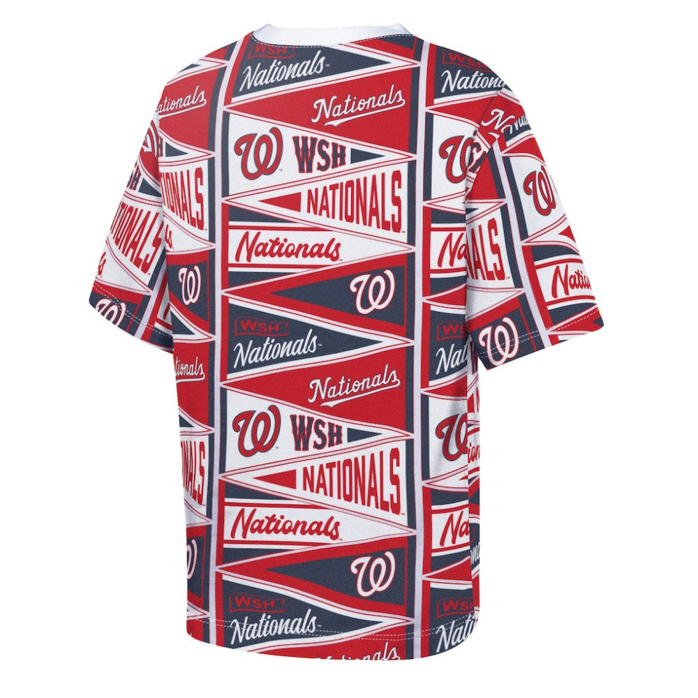 Washington Nationals Outerstuff Youth All-Over Pennant T-Shirt - Red - MLB Online