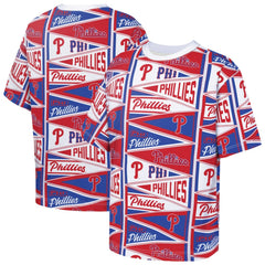 Philadelphia Phillies Outerstuff Youth All-Over Pennant T-Shirt - Red - MLB Lifestyle