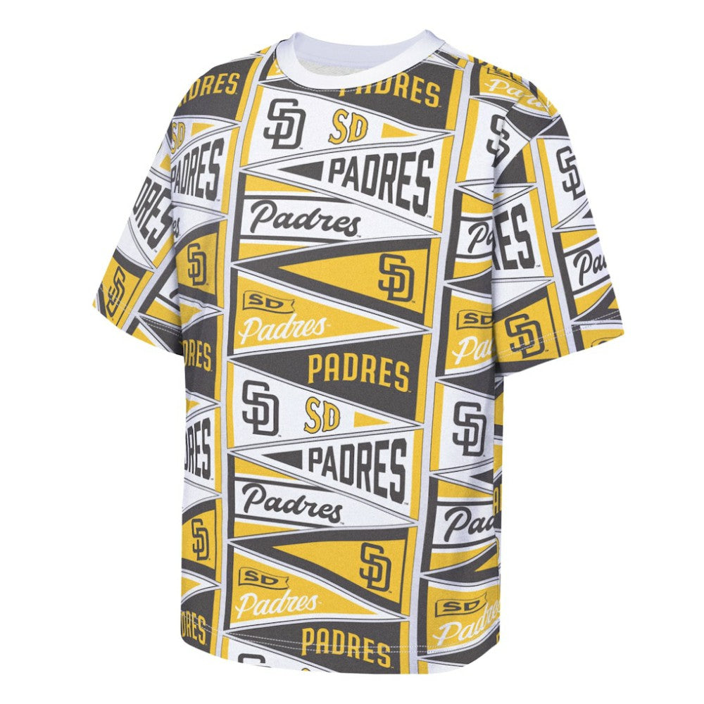 San Diego Padres Outerstuff Youth All-Over Pennant T-Shirt - Yellow - MLB Lifestyle