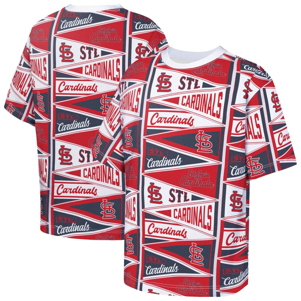 St. Louis Cardinals Outerstuff Youth All-Over Pennant T-Shirt - Red - MLB Sale