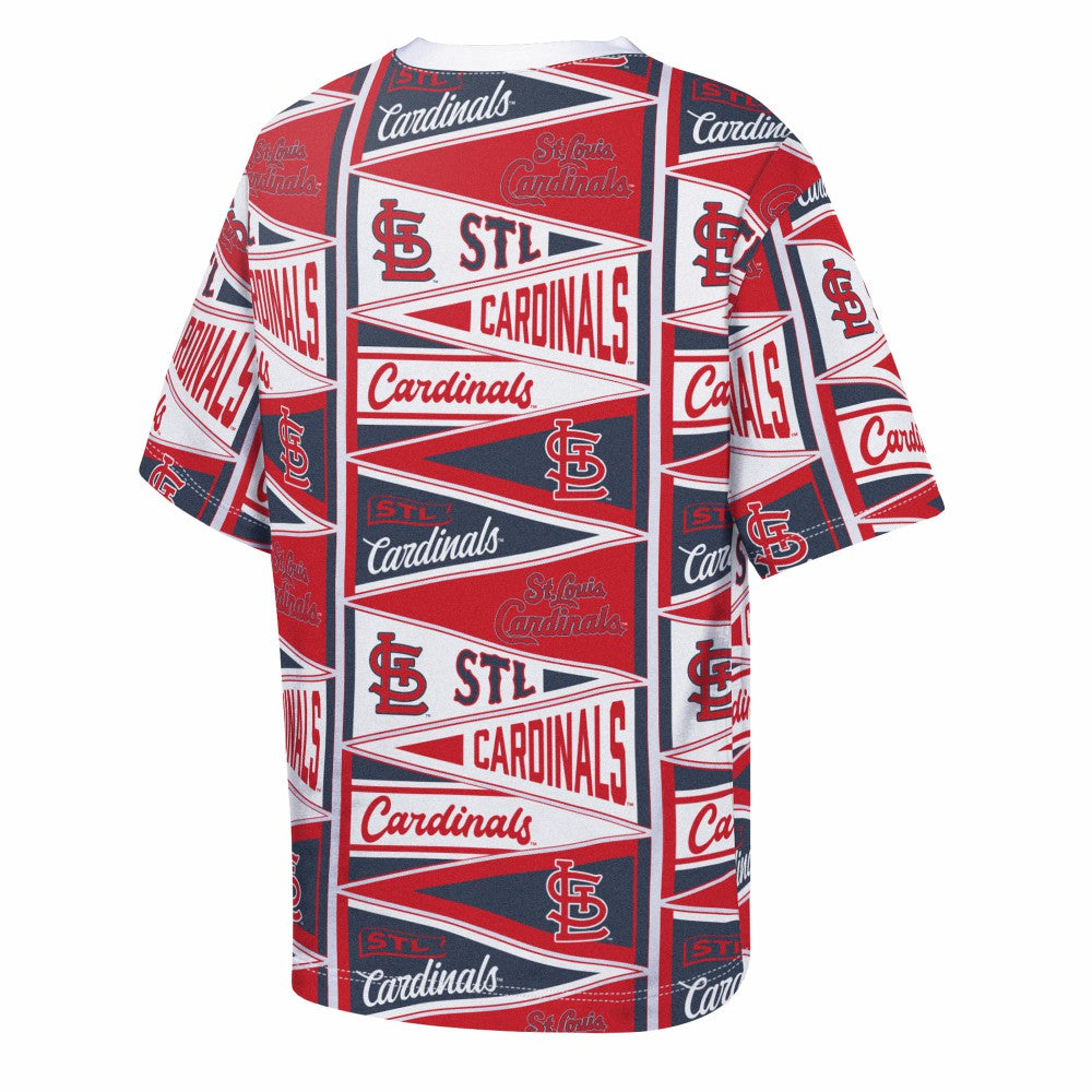St. Louis Cardinals Outerstuff Youth All-Over Pennant T-Shirt - Red - MLB Sale