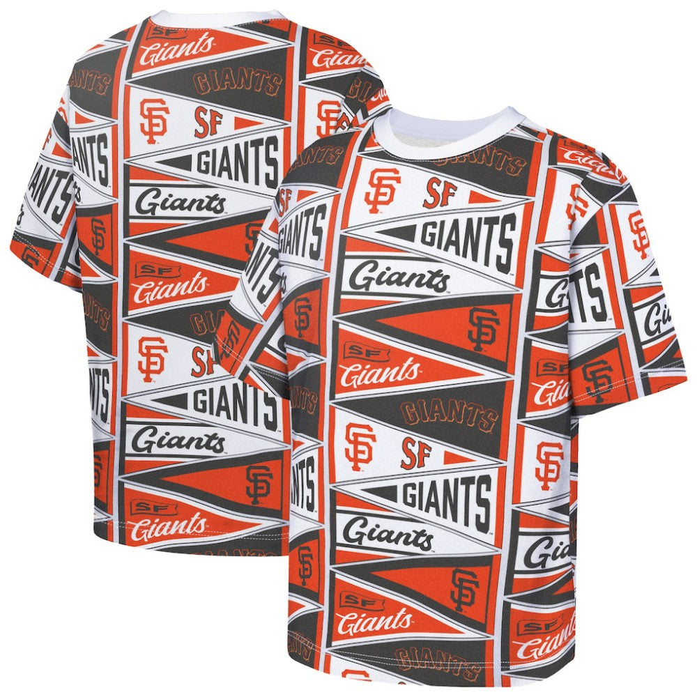 San Francisco Giants Outerstuff Youth All-Over Pennant T-Shirt - Orange - MLB Lifestyle