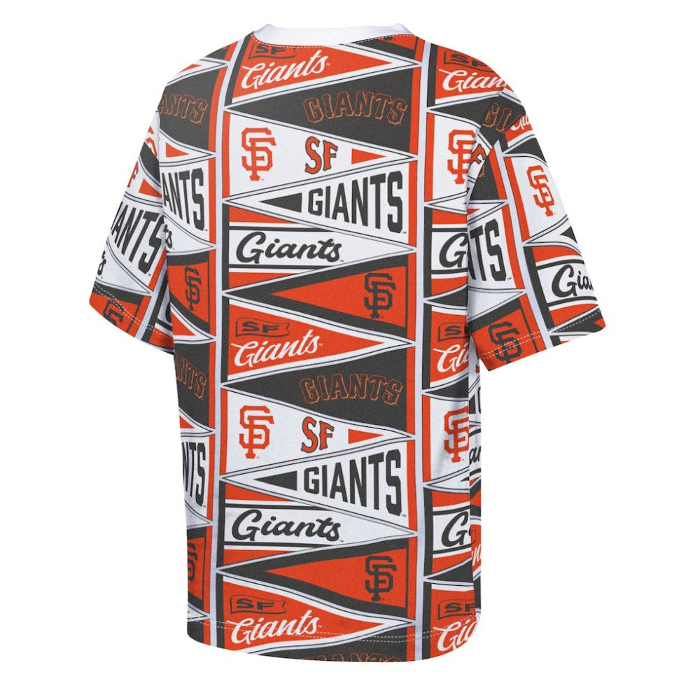 San Francisco Giants Outerstuff Youth All-Over Pennant T-Shirt - Orange - MLB Lifestyle