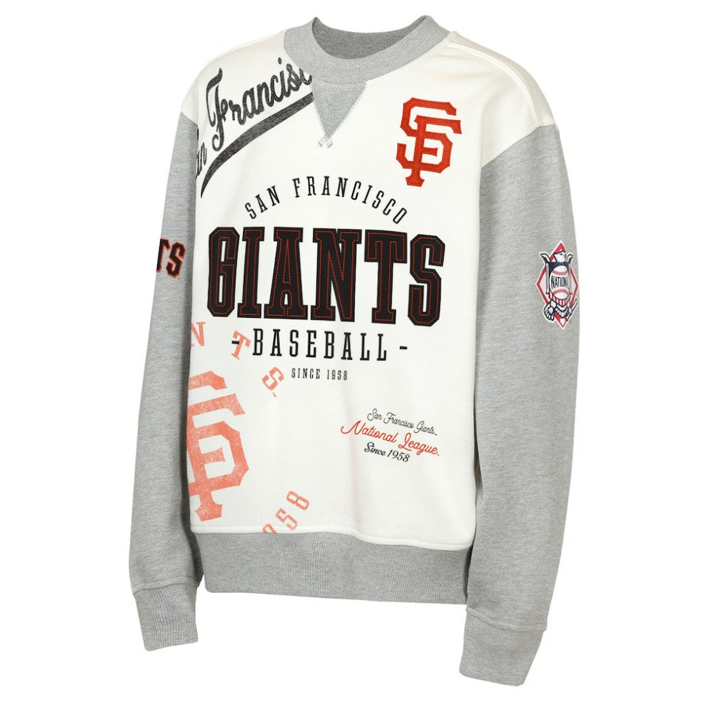 San Francisco Giants Outerstuff Youth Big League Power Hit Fleece Sweatshirt - Cream/Gray - MLB Online