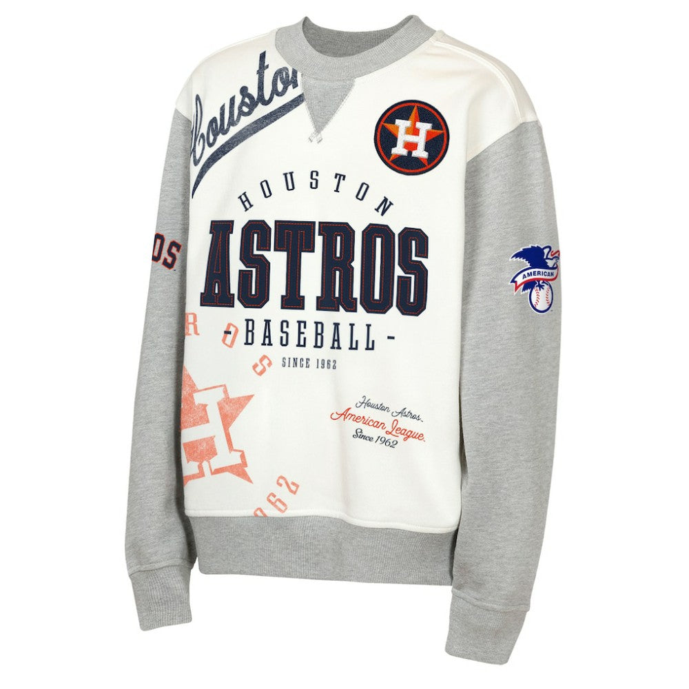Houston Astros Outerstuff Youth Big League Power Hit Fleece Sweatshirt - Cream/Gray - MLB Online