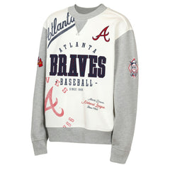 Atlanta Braves Outerstuff Youth Big League Power Hit Fleece Sweatshirt - Cream/Gray - MLB Sale