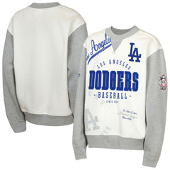 Los Angeles Dodgers Outerstuff Youth Big League Power Hit Fleece Sweatshirt - Cream/Gray - MLB Lifestyle