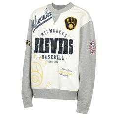 Milwaukee Brewers Outerstuff Youth Big League Power Hit Fleece Sweatshirt - Cream/Gray - MLB Online