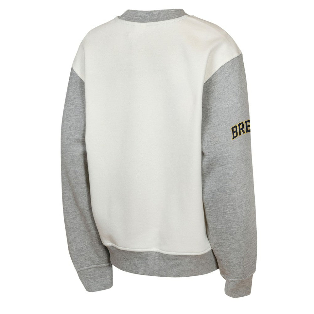 Milwaukee Brewers Outerstuff Youth Big League Power Hit Fleece Sweatshirt - Cream/Gray - MLB Online