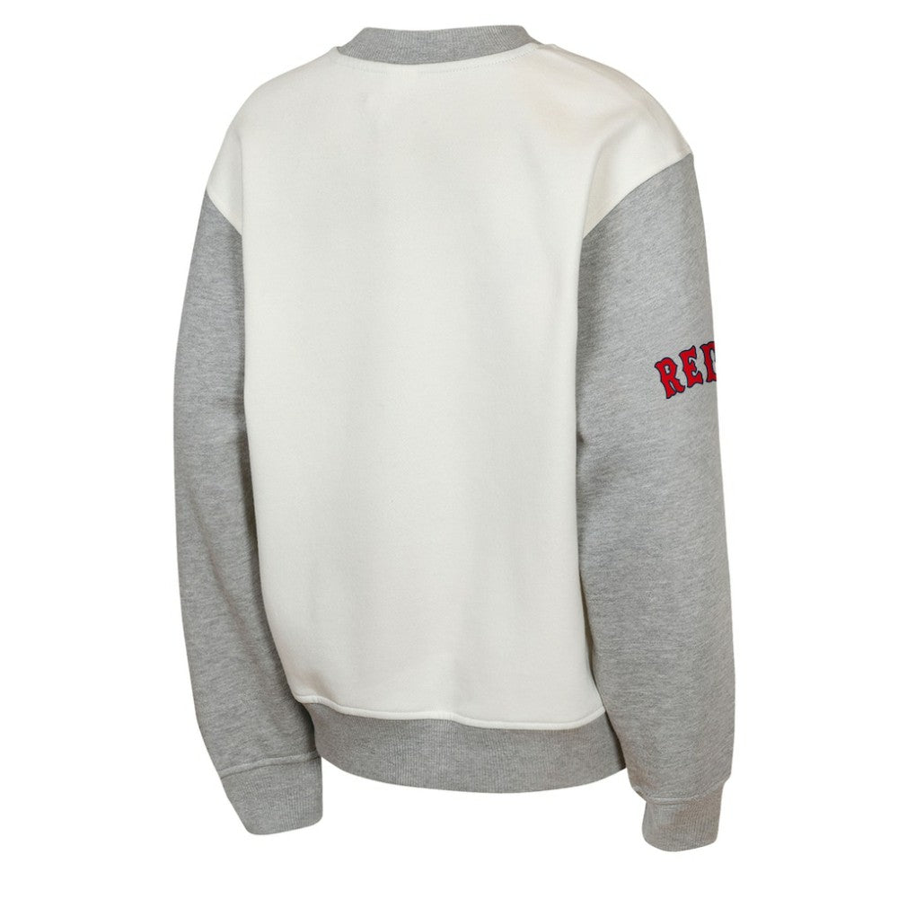 Boston Red Sox Outerstuff Youth Big League Power Hit Fleece Sweatshirt - Cream/Gray - MLB Discount