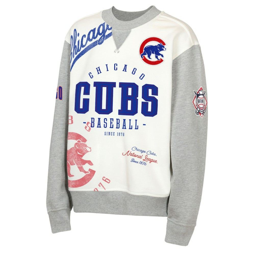Chicago Cubs Outerstuff Youth Big League Power Hit Fleece Sweatshirt - Cream/Gray - MLB Online